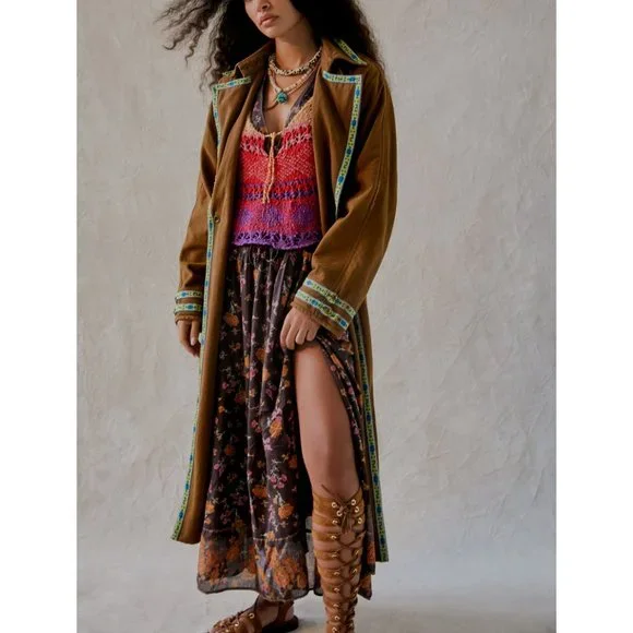 🎉LAST CHANCE🎉 FREE PEOPLE Lysette Maxi Dress / Chocolate Combo - Picture 7 of 10